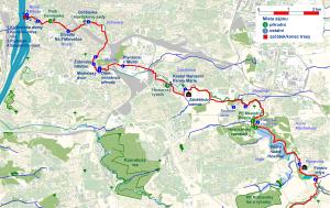 trasa č.22 - podél Botiče, orientační mapa podrobná, úsek 2 (úsek Petrovice - ústí do Vltavy)
