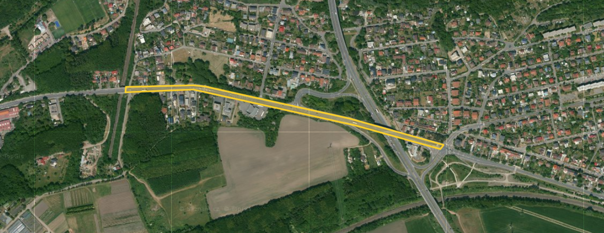 Českobrodská - vyznačení rekonstruovaného úseku
