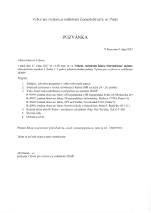 Pozvánka na jednání výboru, které se koná dne 17. 10. 2023