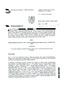 Rozhodnutí ministerstva dopravy ČR, Č. j.: 224/2017-072-Z106/9