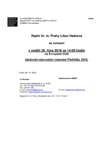 Slavnostní vojenská Přehlídka 2018