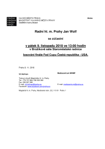 Losování finále Fed Cupu Česká republika - USA